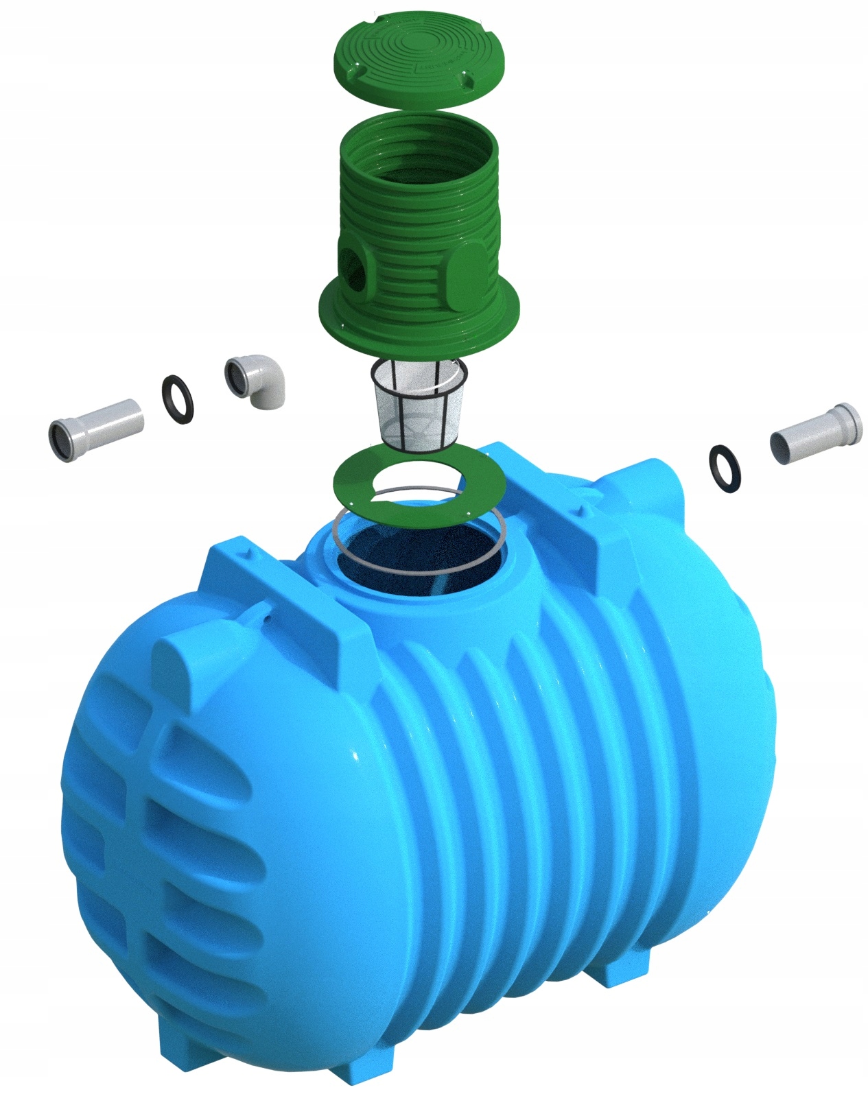 Atestowany Podziemny Zbiornik Na Wodę 3000L RAPTOR filtr, mocno ożebrowany
