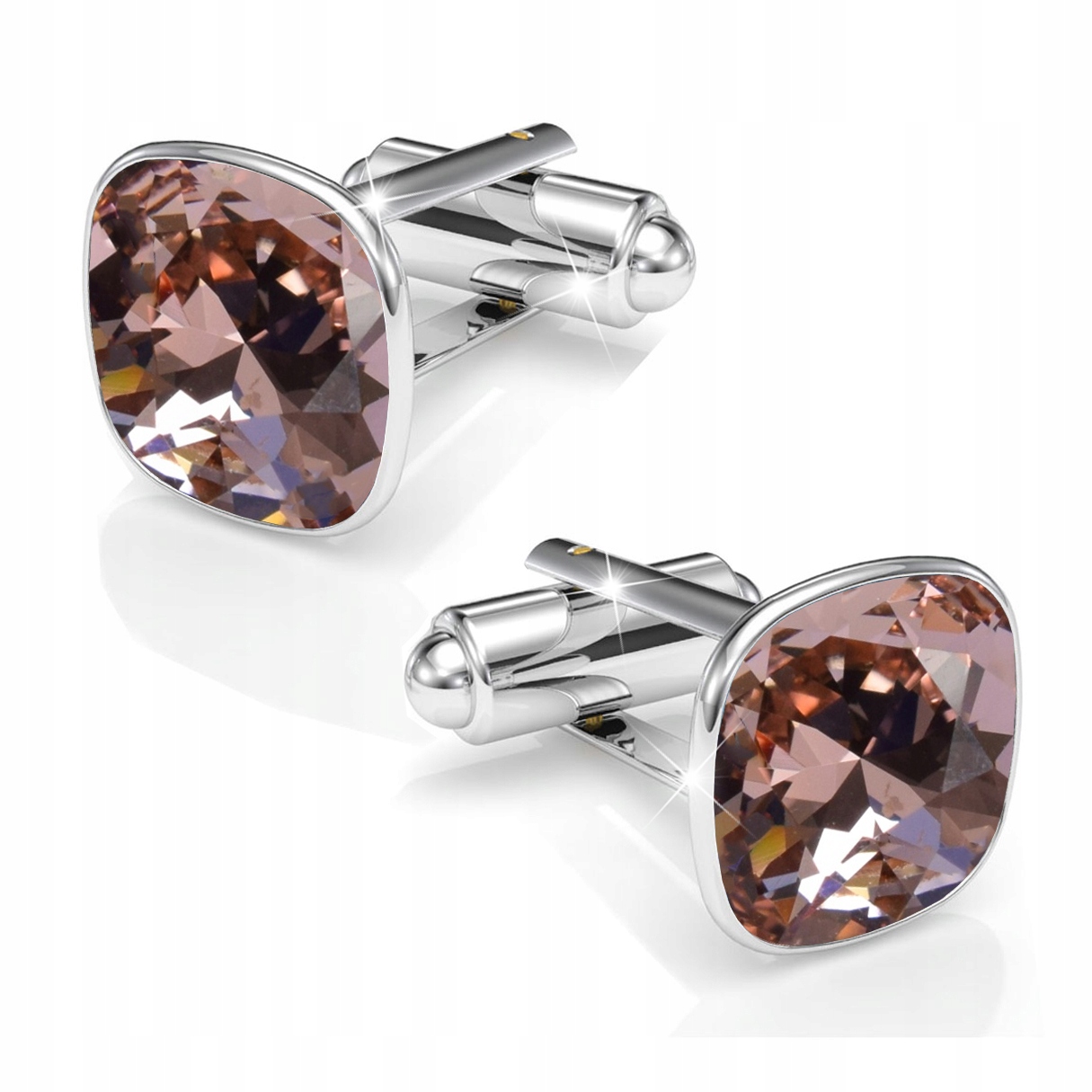 Manžetové knoflíčky Košile Stříbrné Stříbro 925 Na Dárek Krystaly Svatební