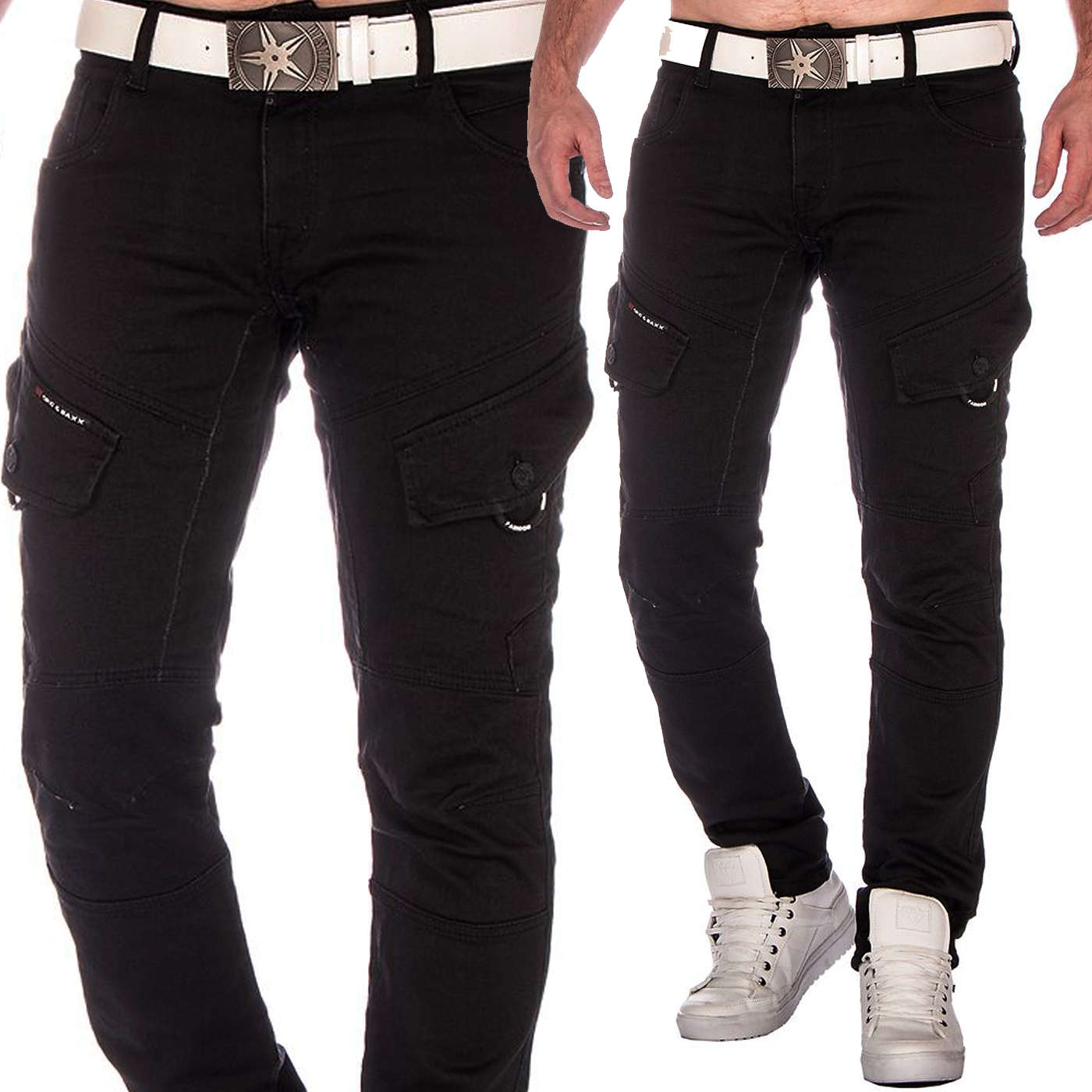 Pánské kalhoty Džíny Joggery Cipo Baxx kapsáče Cargo