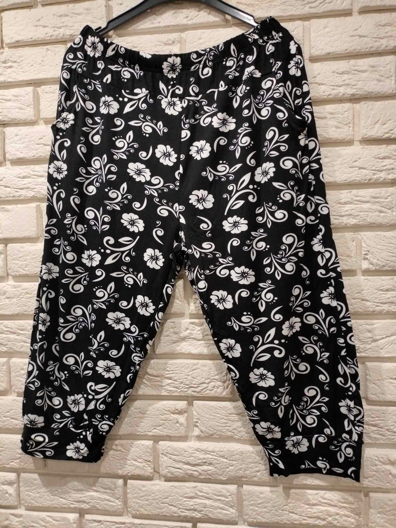 RYBACZKI ALLADYNKI HAREMKI ZWIEWNE ELASTYCZNE WZORY 3XL/6XL Długość nogawki 3/4