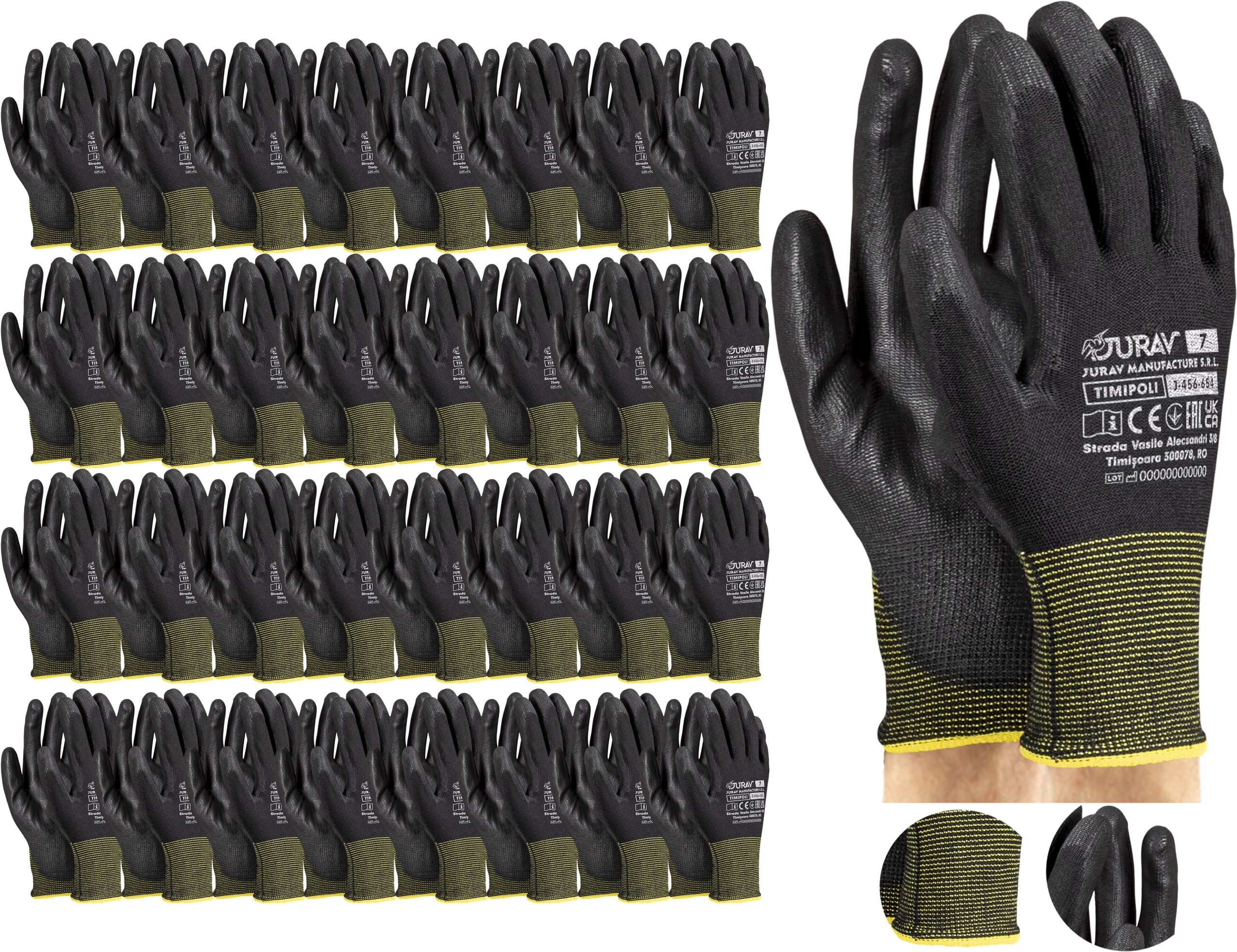 Potažené pracovní rukavice Workshop Polyuretanové Stahovák 7-S 120 Par