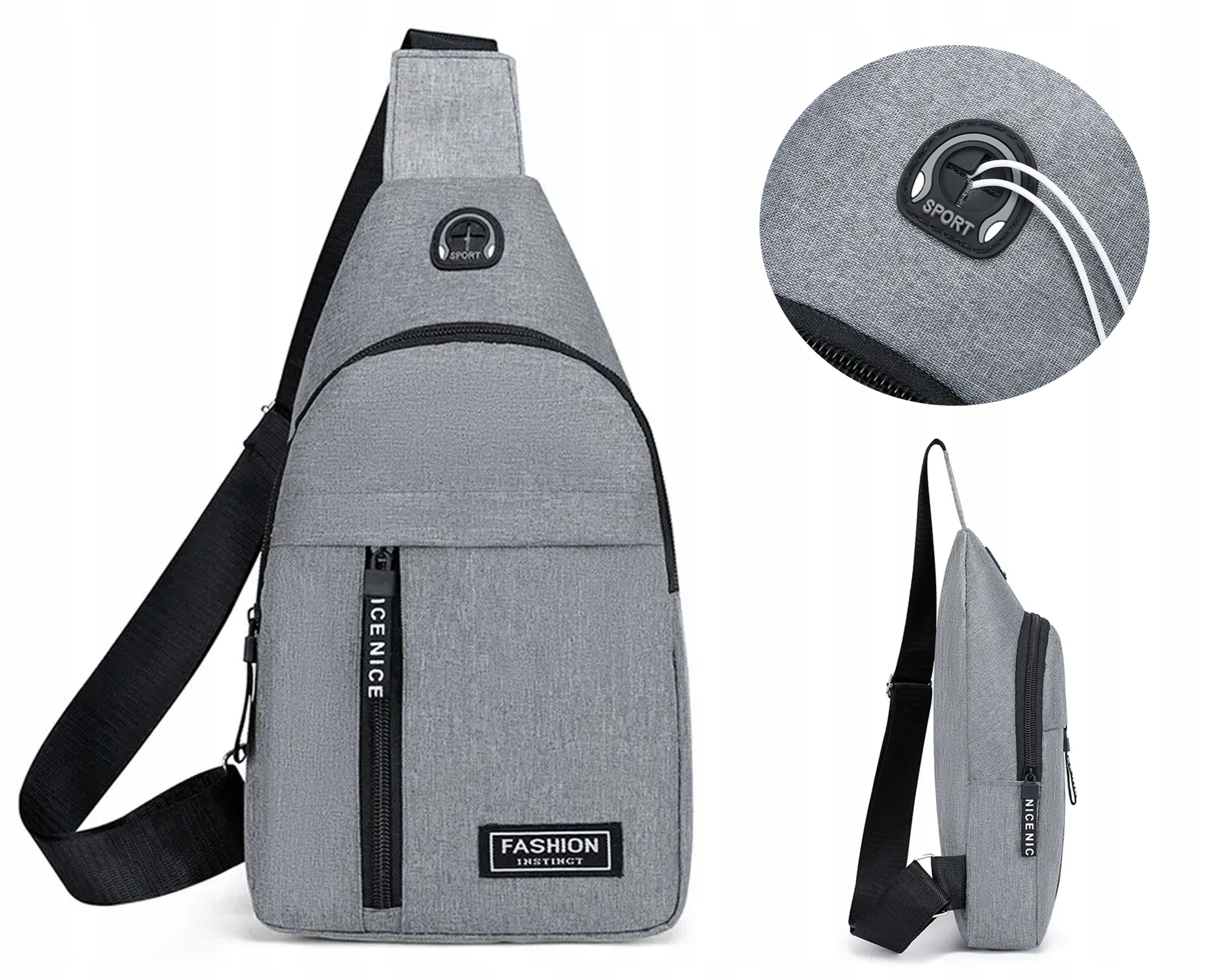 MĘSKA SASZETKA TOREBKA NERKA NA RAMIĘ SPORTOWA TORBA MIEJSKI