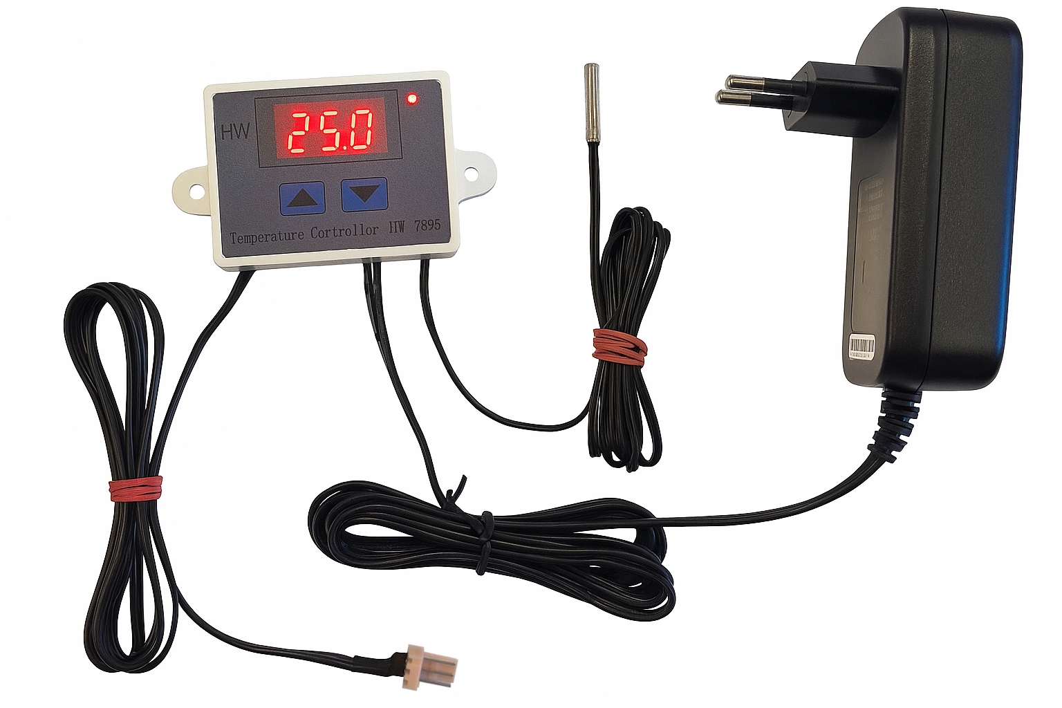 Napájecí zdroj s teploměrem pro lištu s ventilátory, automatické zapínání