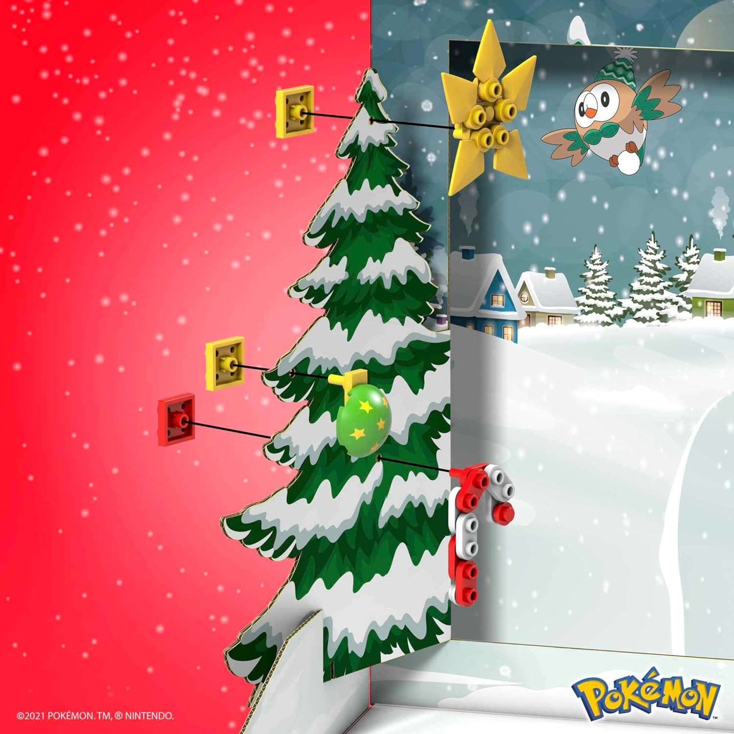 Адвент-календарь MEGA Pokemon GYG99, 202 детали, фигурки Pikachu и Piplup, от 6 лет — фото 6