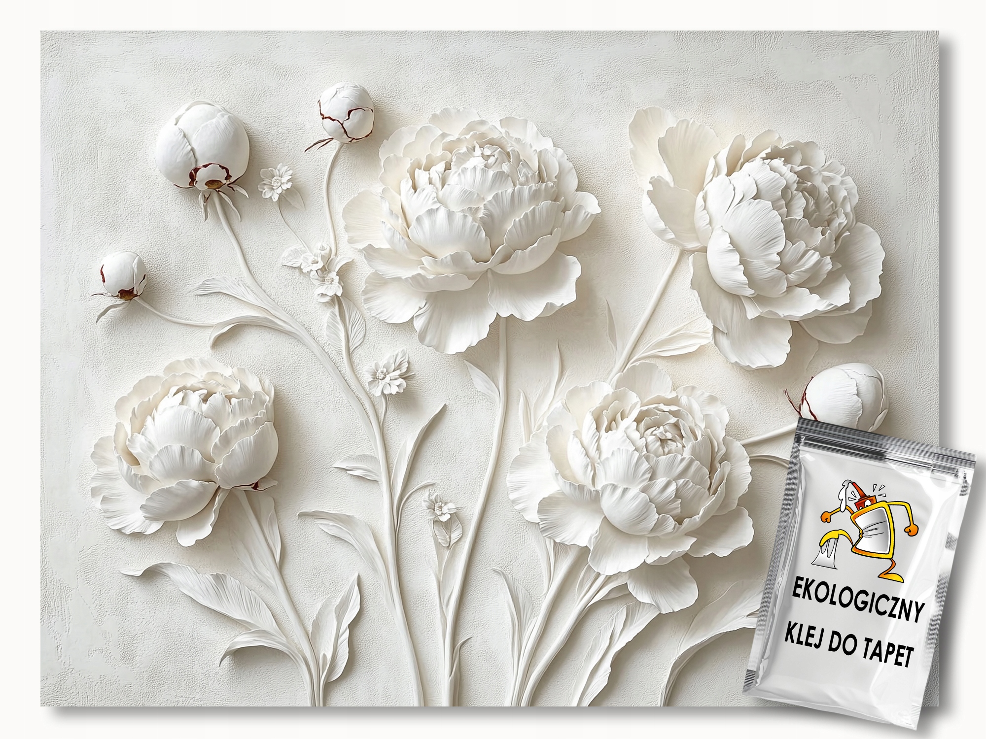 Fototapeta Flizelina Reliéf Květy Pivoňky 3D 300x280 155g