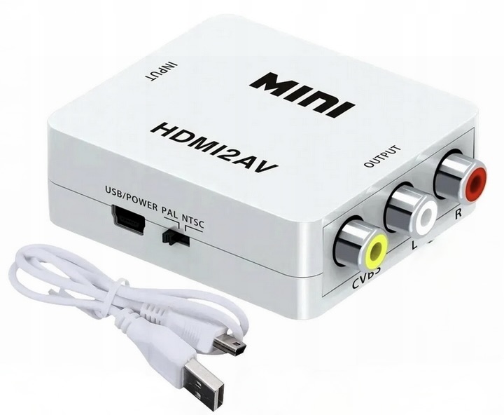 HDMI-AV RCA átalakító adapter CVBS CINCH Modell SHHDMI2AV