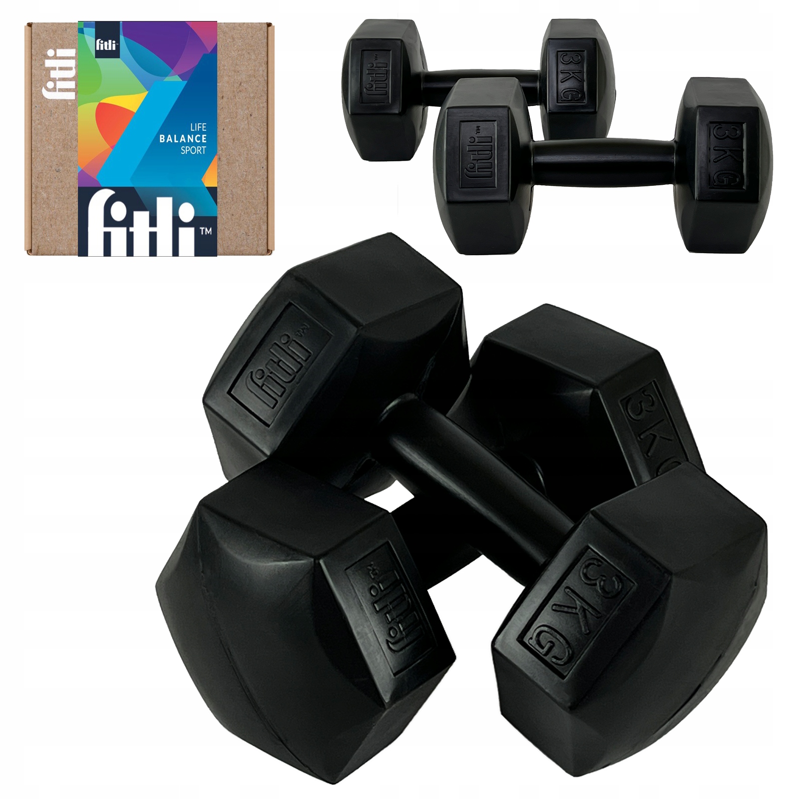 HANTLE 3KG zestaw hantli 3 kg CIĘŻARKI DO ĆWICZEŃ hantle bitumiczne 2szt