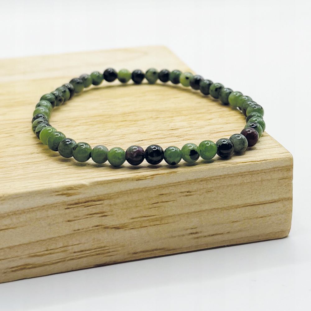 ZOISYT Z RUBINEM Bransoletka na gumce 4mm Marka bez marki