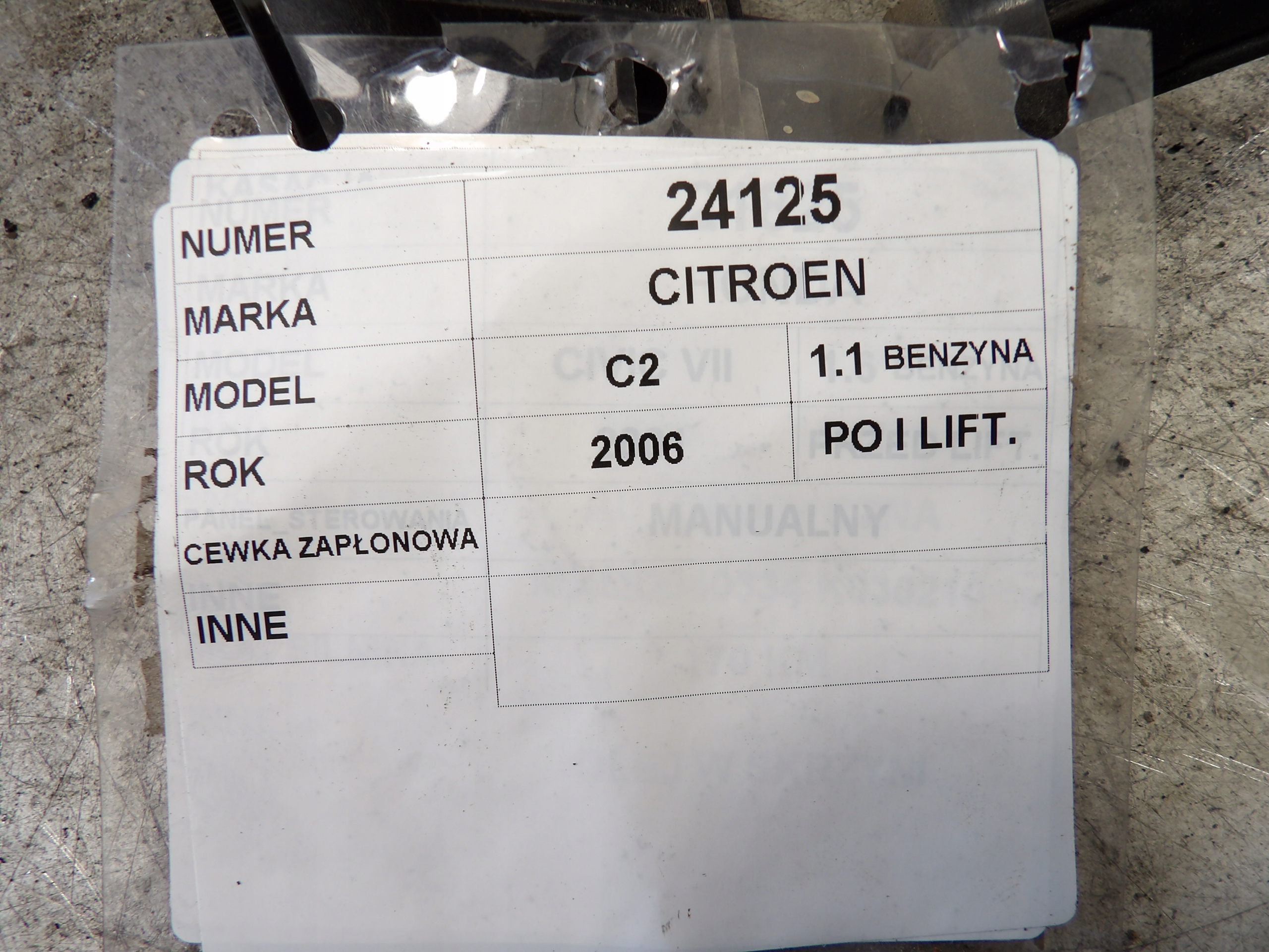 Citroen C2 1,1 coil ignition