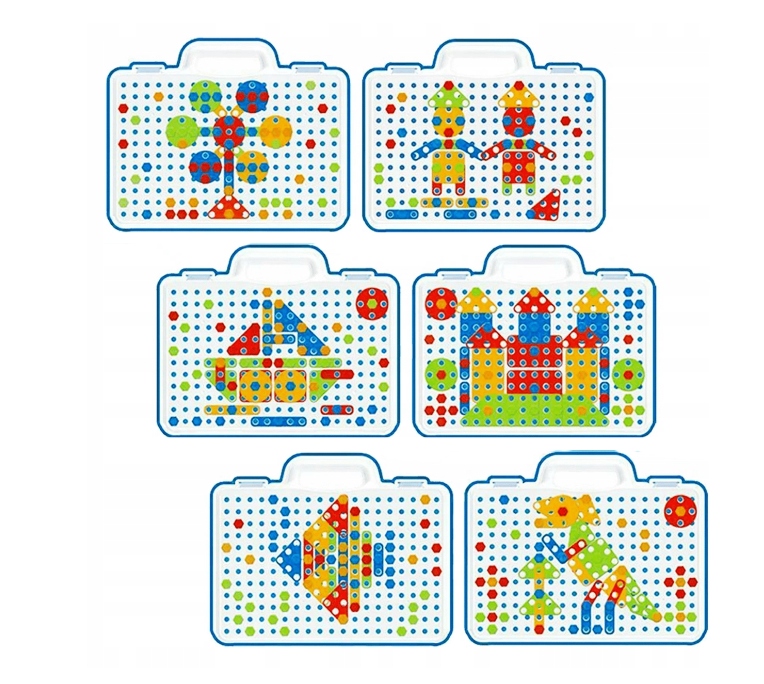 Zestaw klocków i śrubek w walizce + wkrętarka Marka NORIMPEX