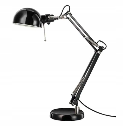 IKEA FORSA Lampa biurkowa, czarna