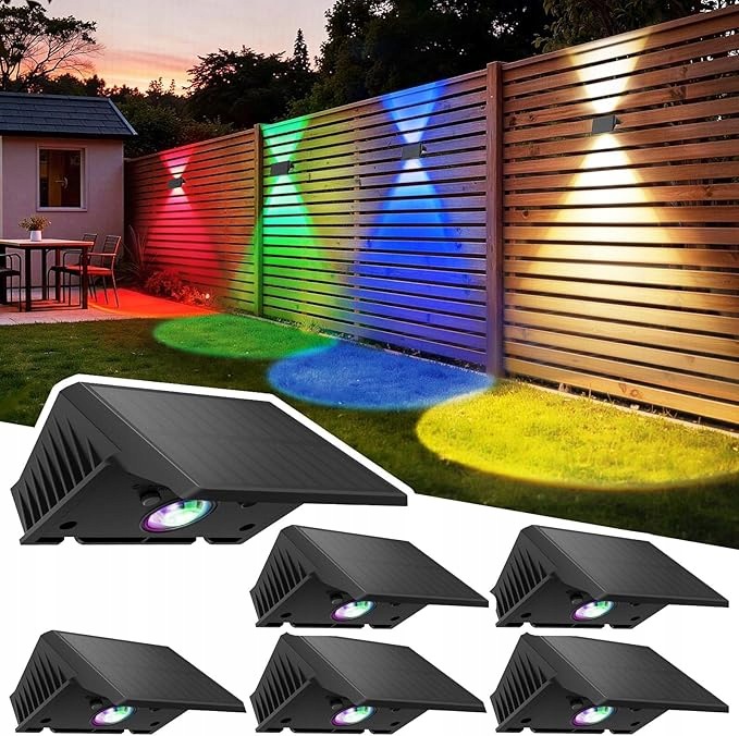 Solárne Rgb Led svietidlá do záhrady, farebné vonkajšie osvetlenie 6 ks IP67