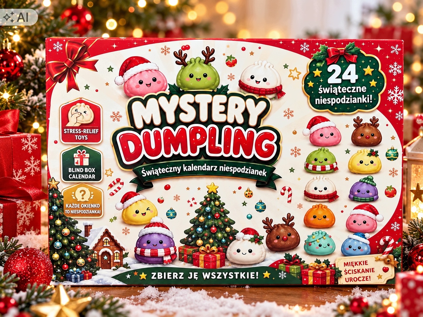 Адвент-календарь Mystery Dumpling, 24 мялки-антистресс Squishy