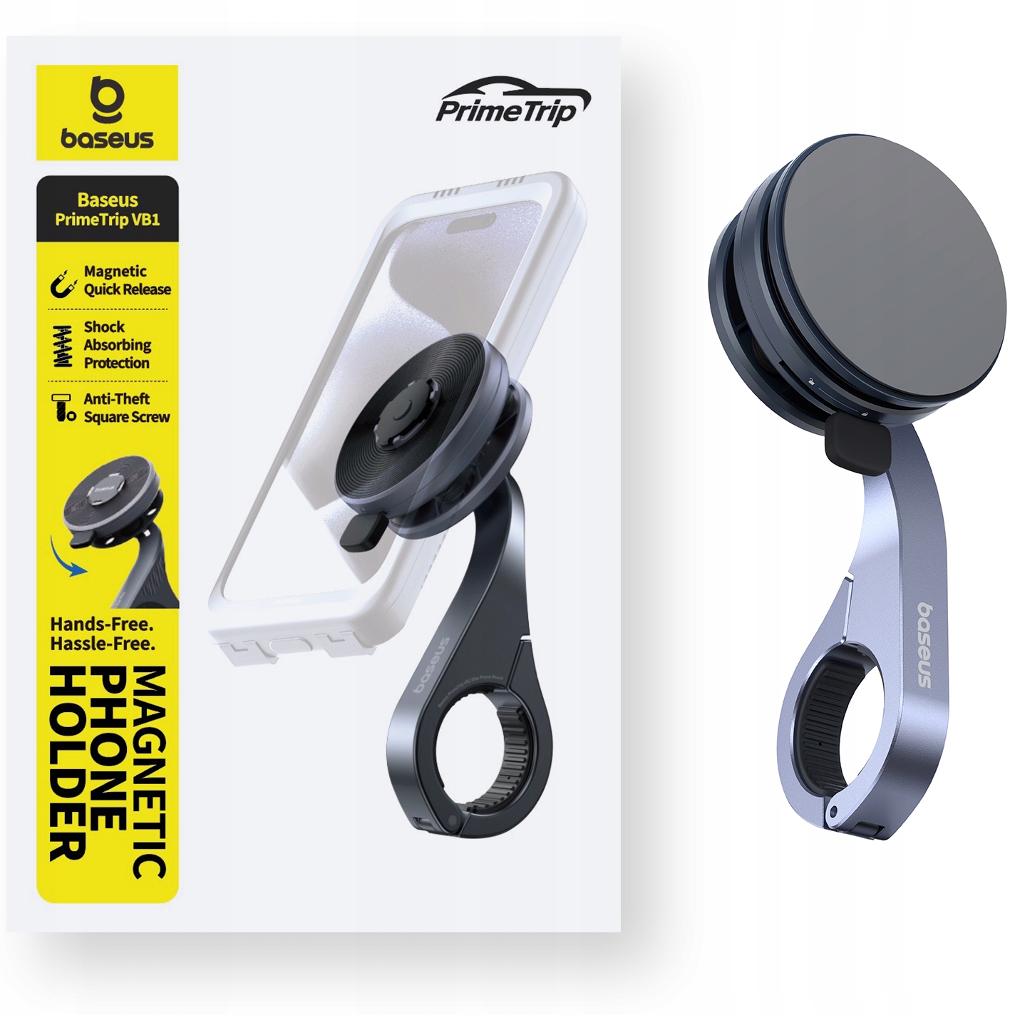 Uchwyt Rowerowy Na Telefon Magnetyczny Na Kierownicę Antykradzież Baseus