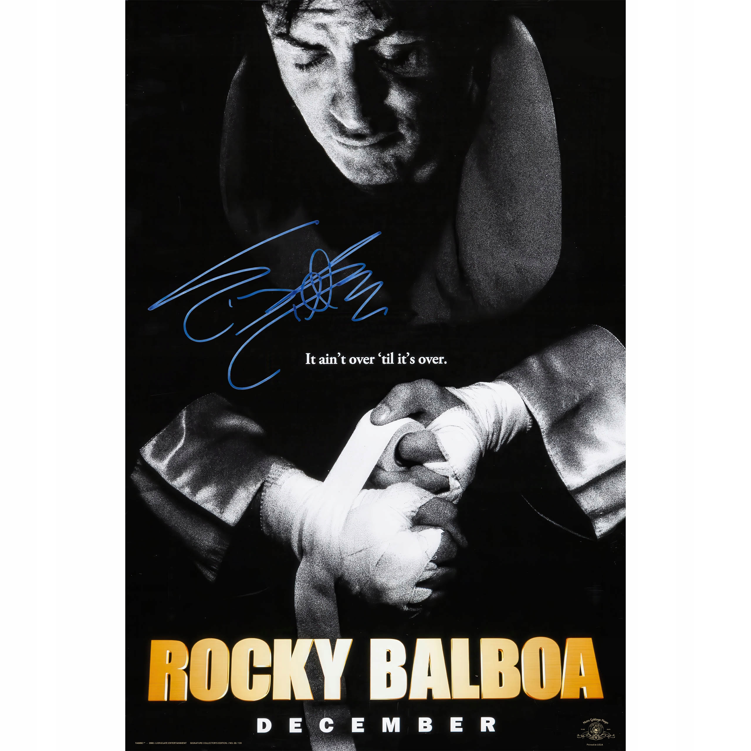 Rocky Balboa 2006 Stallone Autogram! Unikát Sběratelská edice