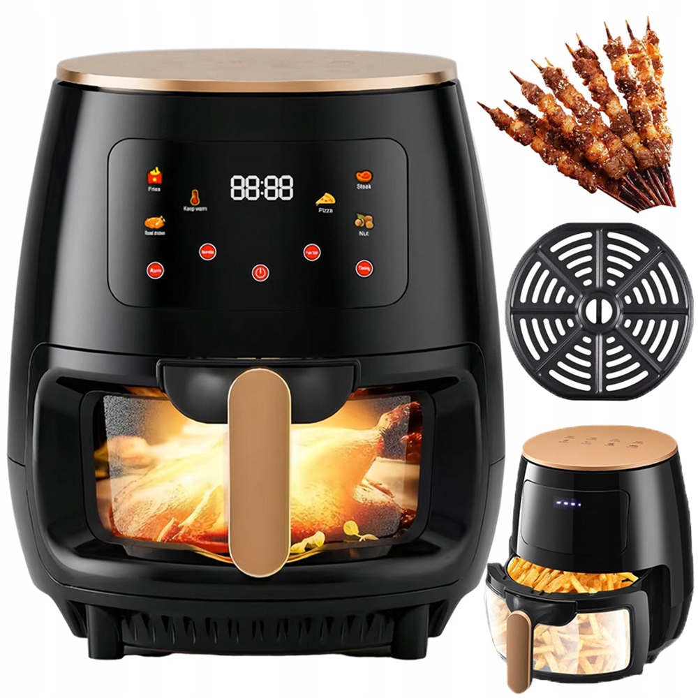 Frytkownica Beztłuszczowa Frytownica Air Fryer Mocna 5 Programów 2400W 6L