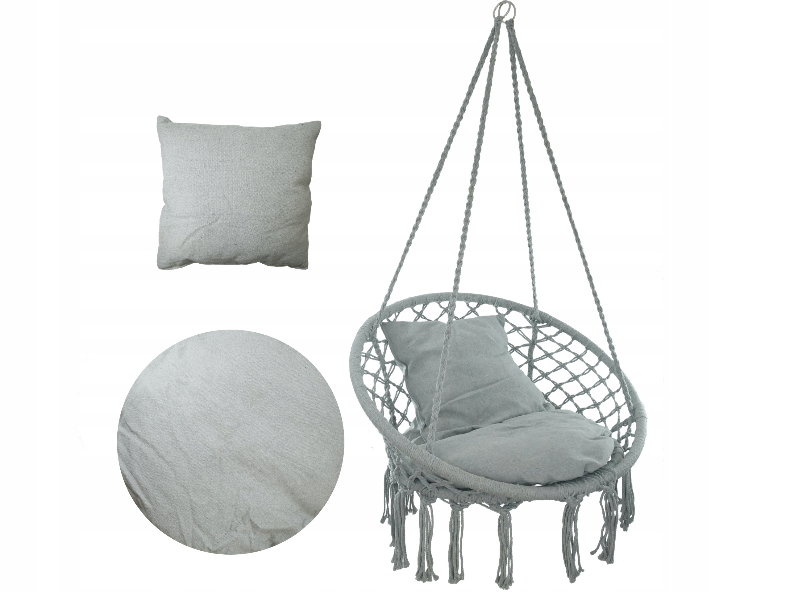 

Bocianie gniazdo Huśtawka fotel + 2 poduszki szara