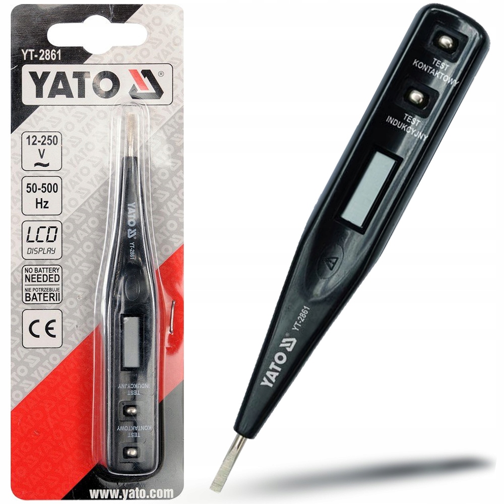 

Yato Próbnik Miernik Tester Napięcia 12-250V LCD