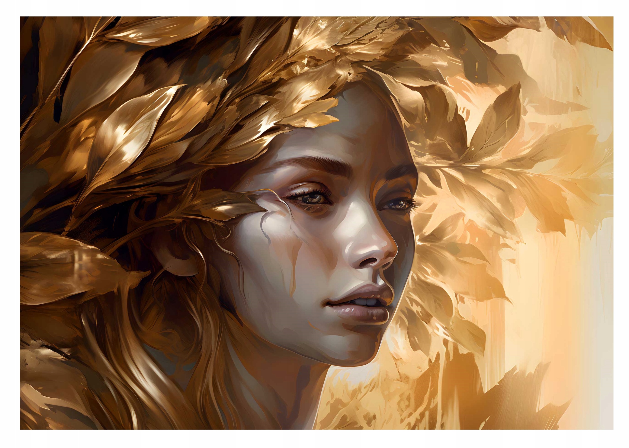 Fototapeta Zlatá Žena Pera Abstrakce 312x219