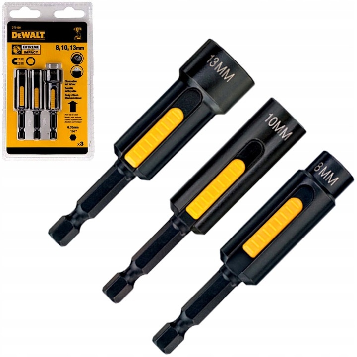 

Nasadki magnetyczne 8,10,13mm DeWALT DT7460