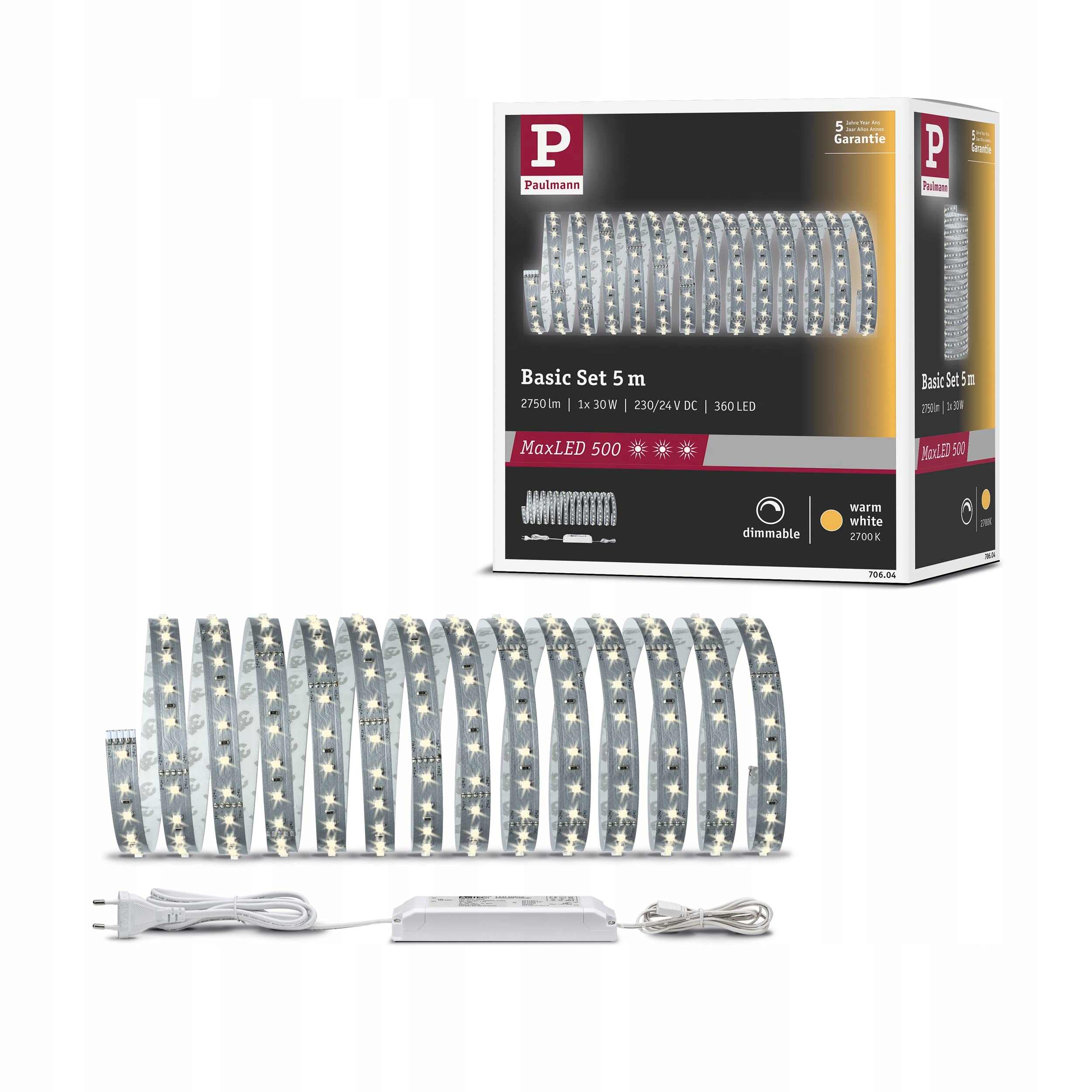 Paulmann 706.04 Led pásik, integrovaný, strieborný