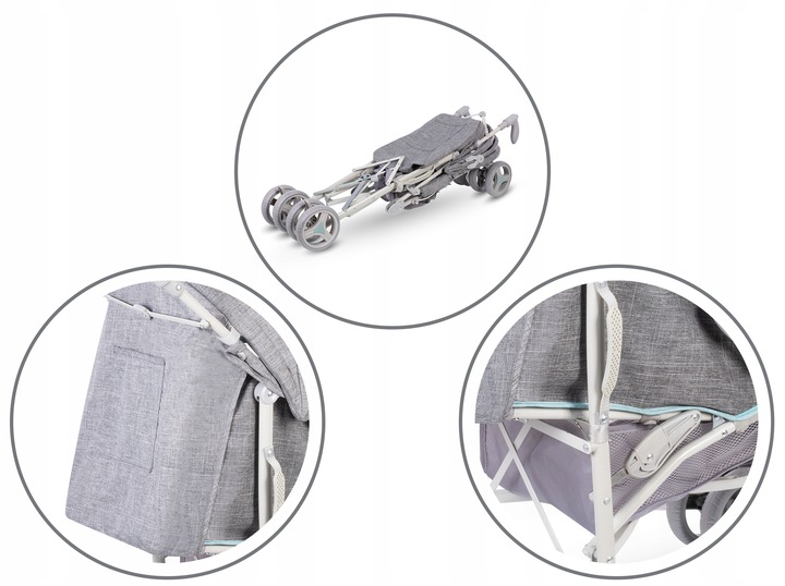 WÓZEK SPACEROWY SPACERÓWKA PARASOLKA LIONELO IRMA szary miętowy Model Irma