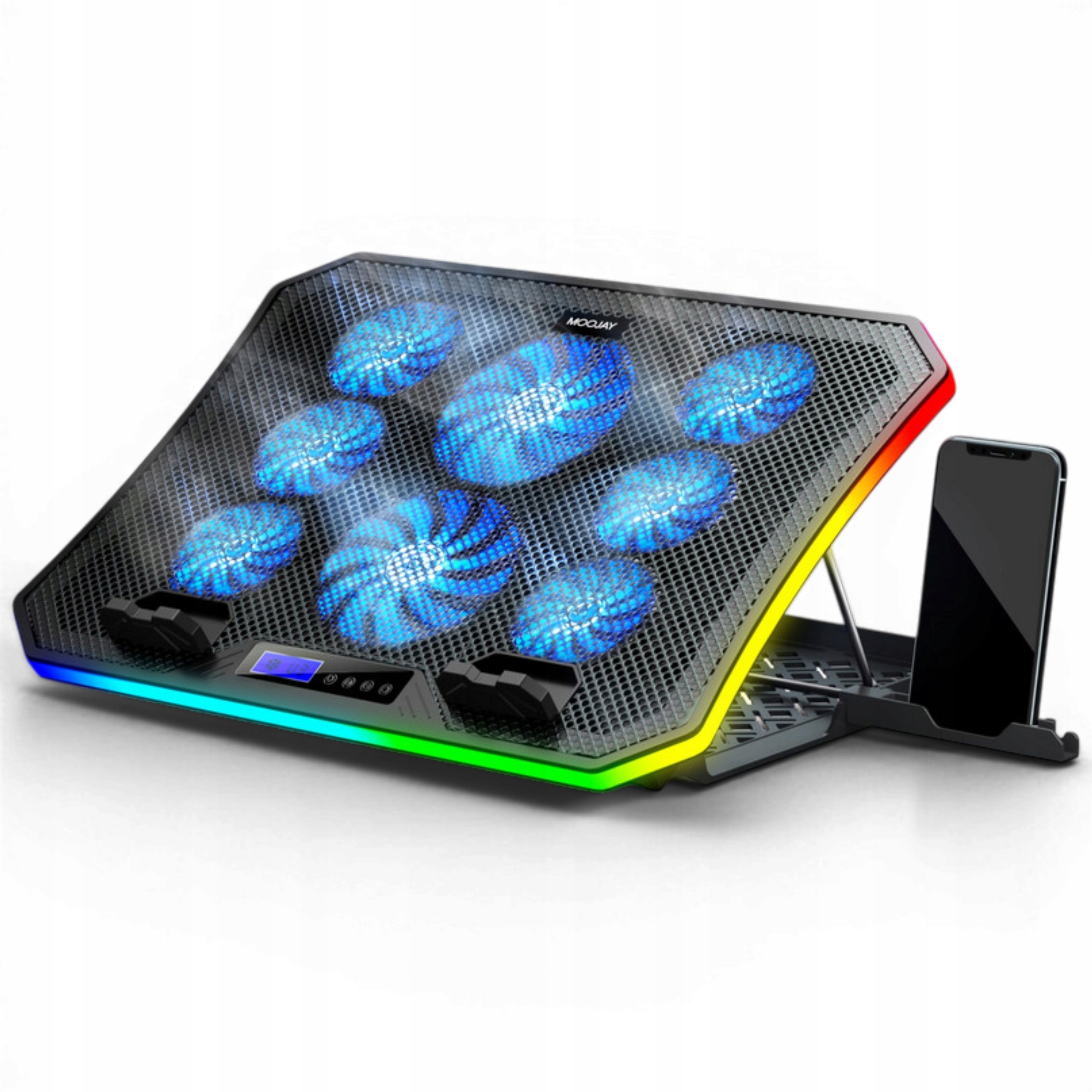 Chladicí podložka notebook Rgb – 8 ventilátorů, herní regulace Rgb