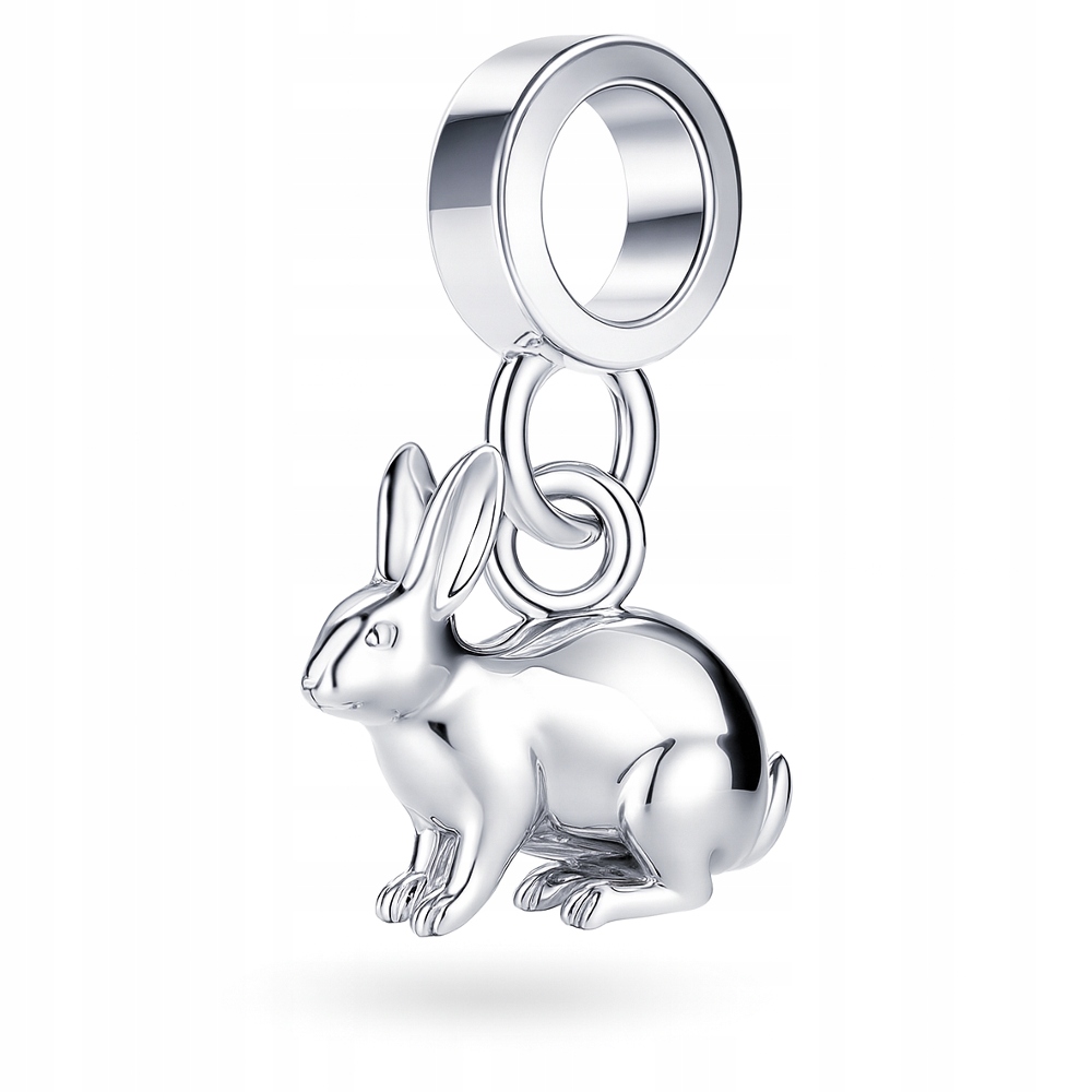 Stříbrný 925 přívěsek na modulární náramky Králík Králíček 3D