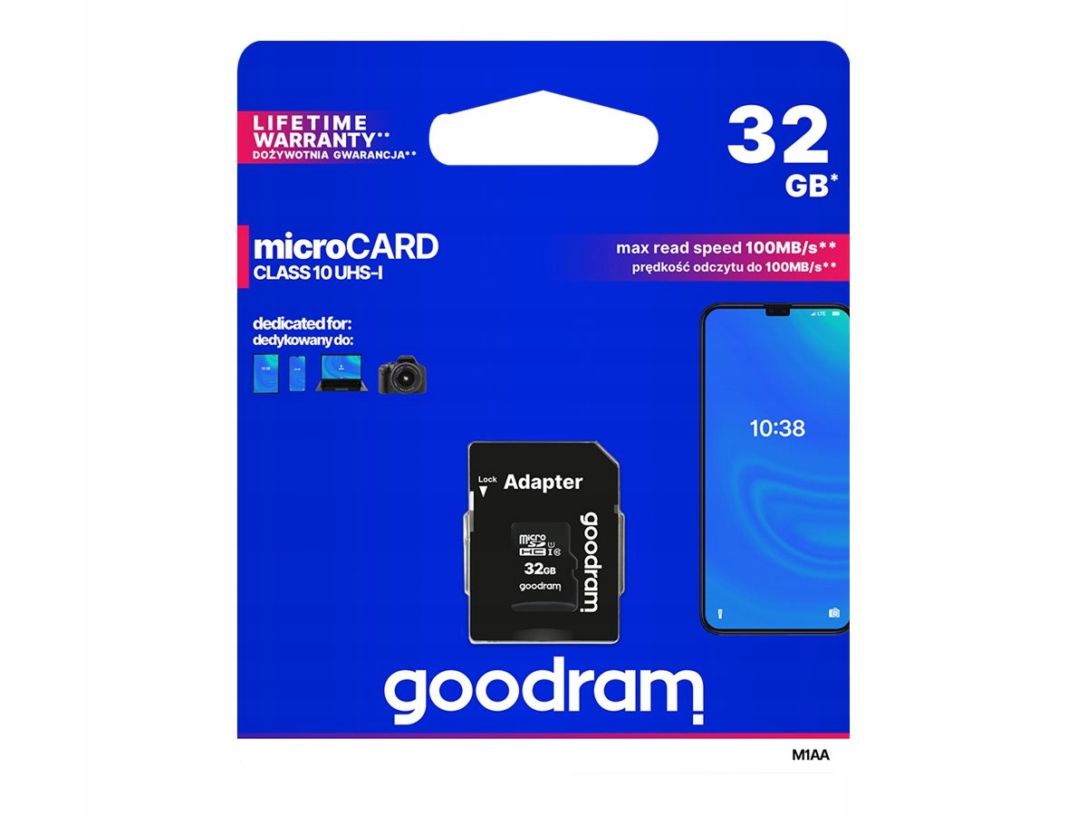 Goodram karta pamięci microSDHC 32 GB CL10 + adapter