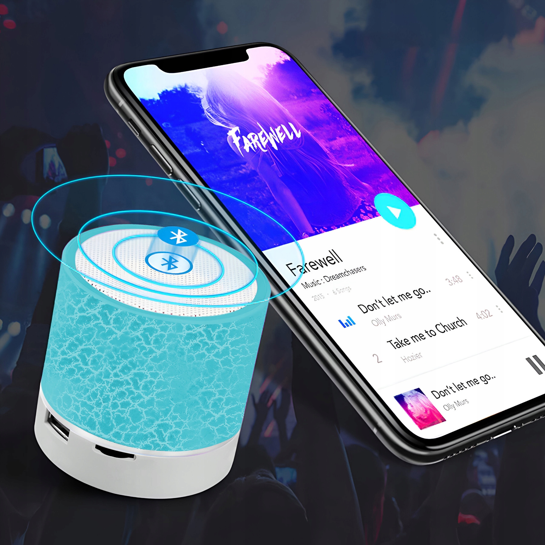 GŁOŚNIK BEZPRZEWODOWY MINI PRZENOŚNY BLUETOOTH USB SD ŚWIECĄCY LED Kod producenta 5904094224388