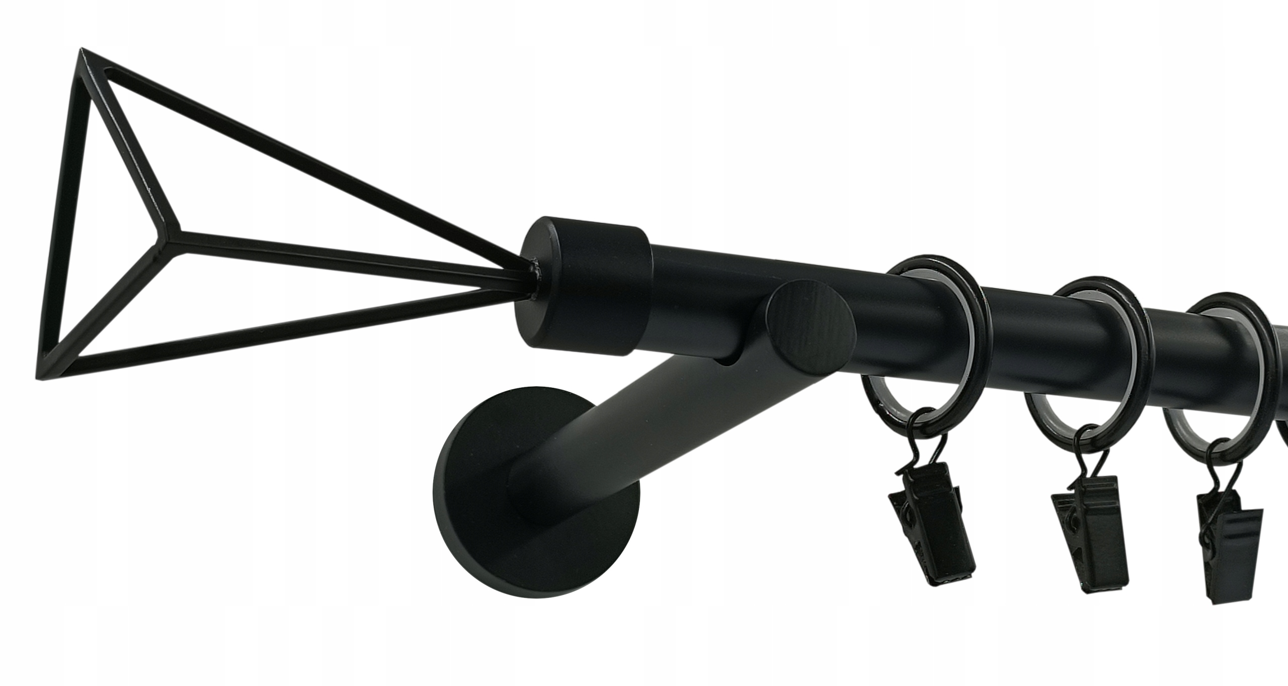 Garnýž Metal Geometric 19mm Černý Mat 360cm