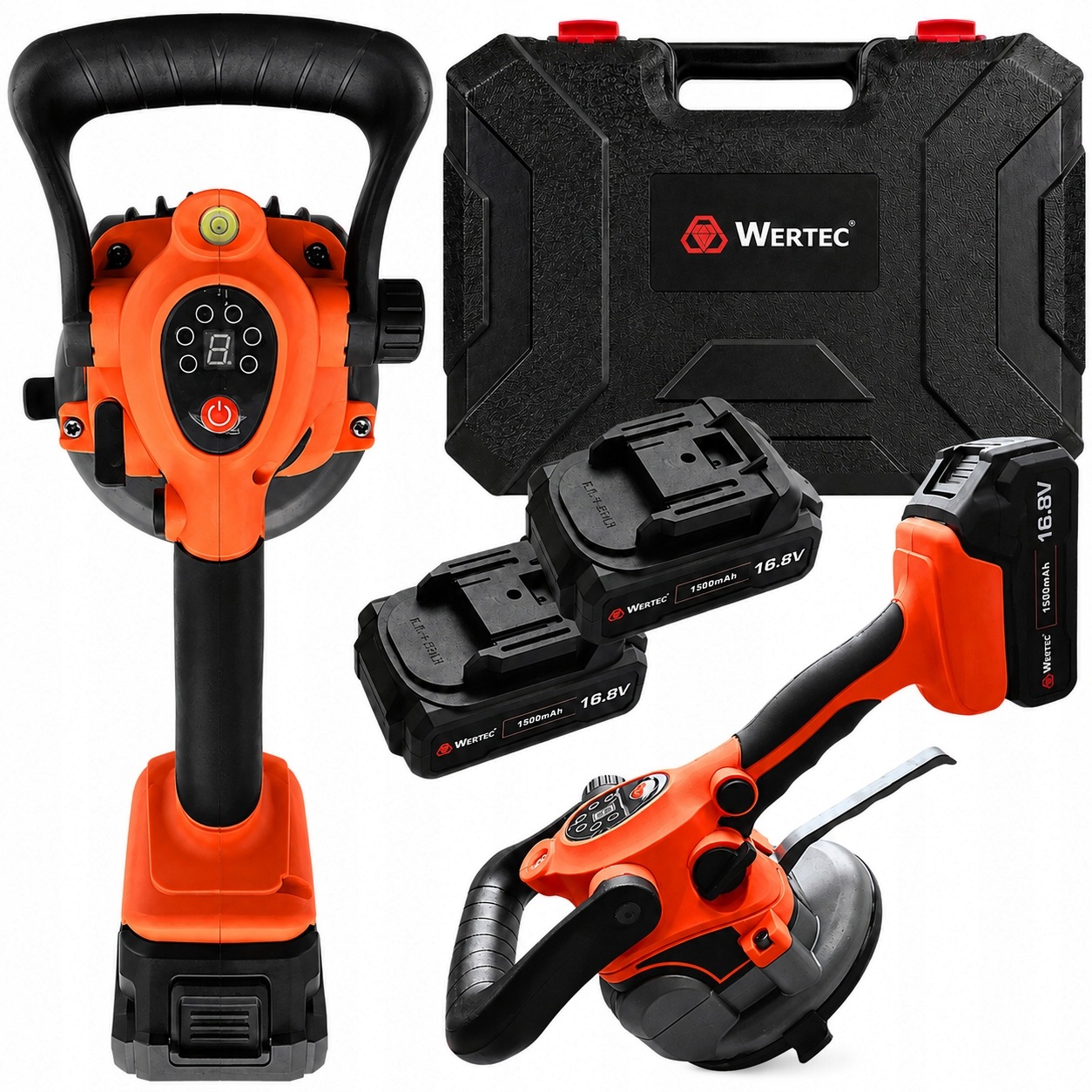Wertec Przyssawka Wibracyjna Wibrator Do Płytek 50kg 2x16.8V 1500mAh