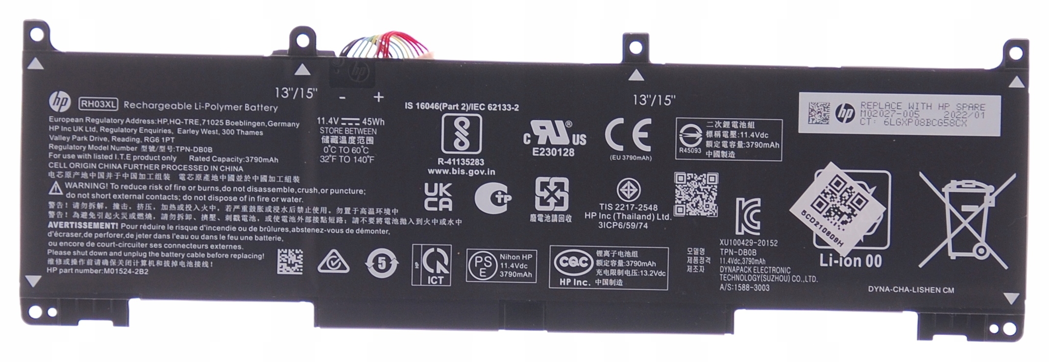 Baterie pro notebooky Hp, Compaq originál lithium-iontová 3790 mAh Hp