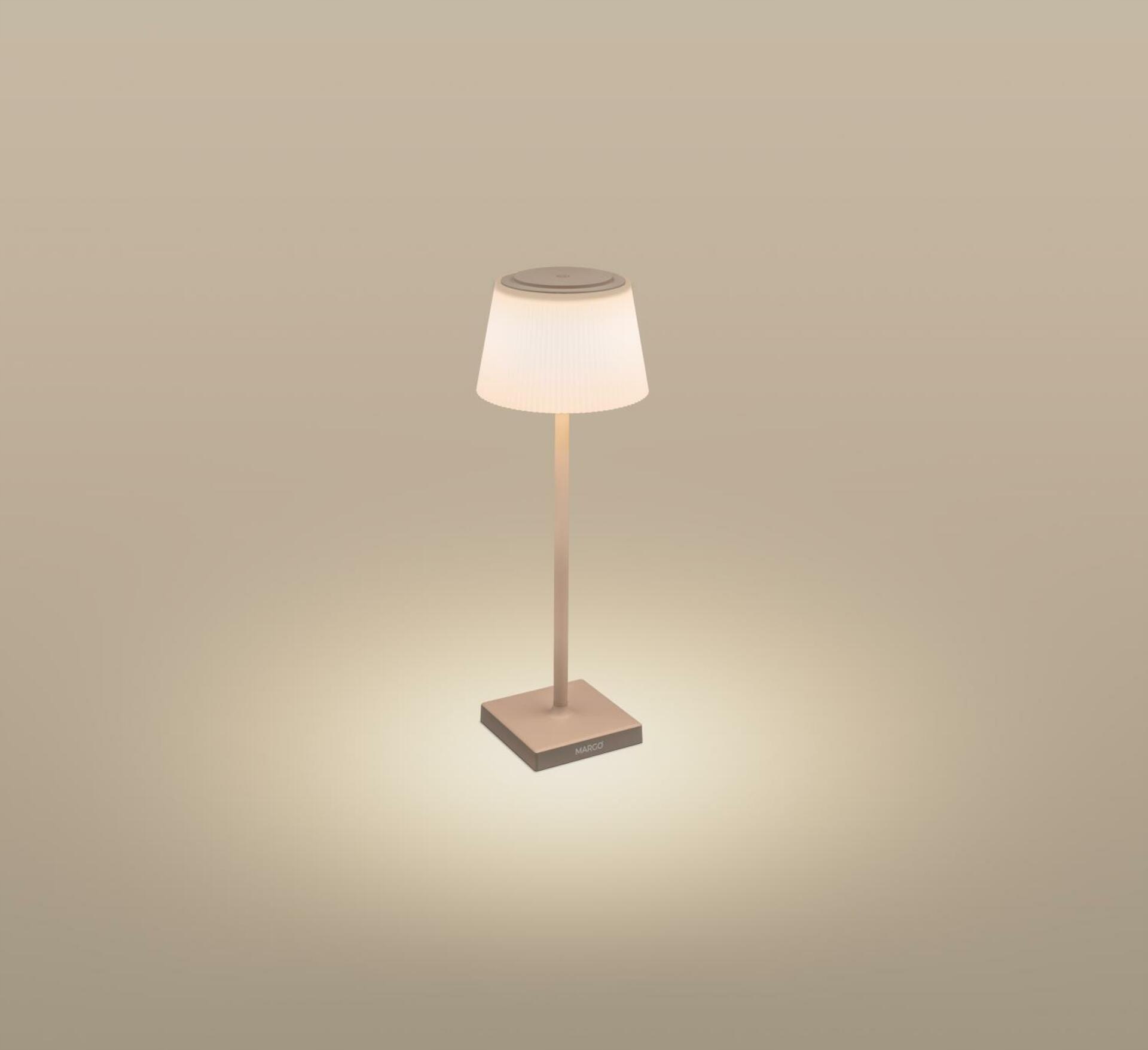 Centúry Nabíjacie stmievateľné stolné Led svietidlo Margo piesková 4W 3000K IP5