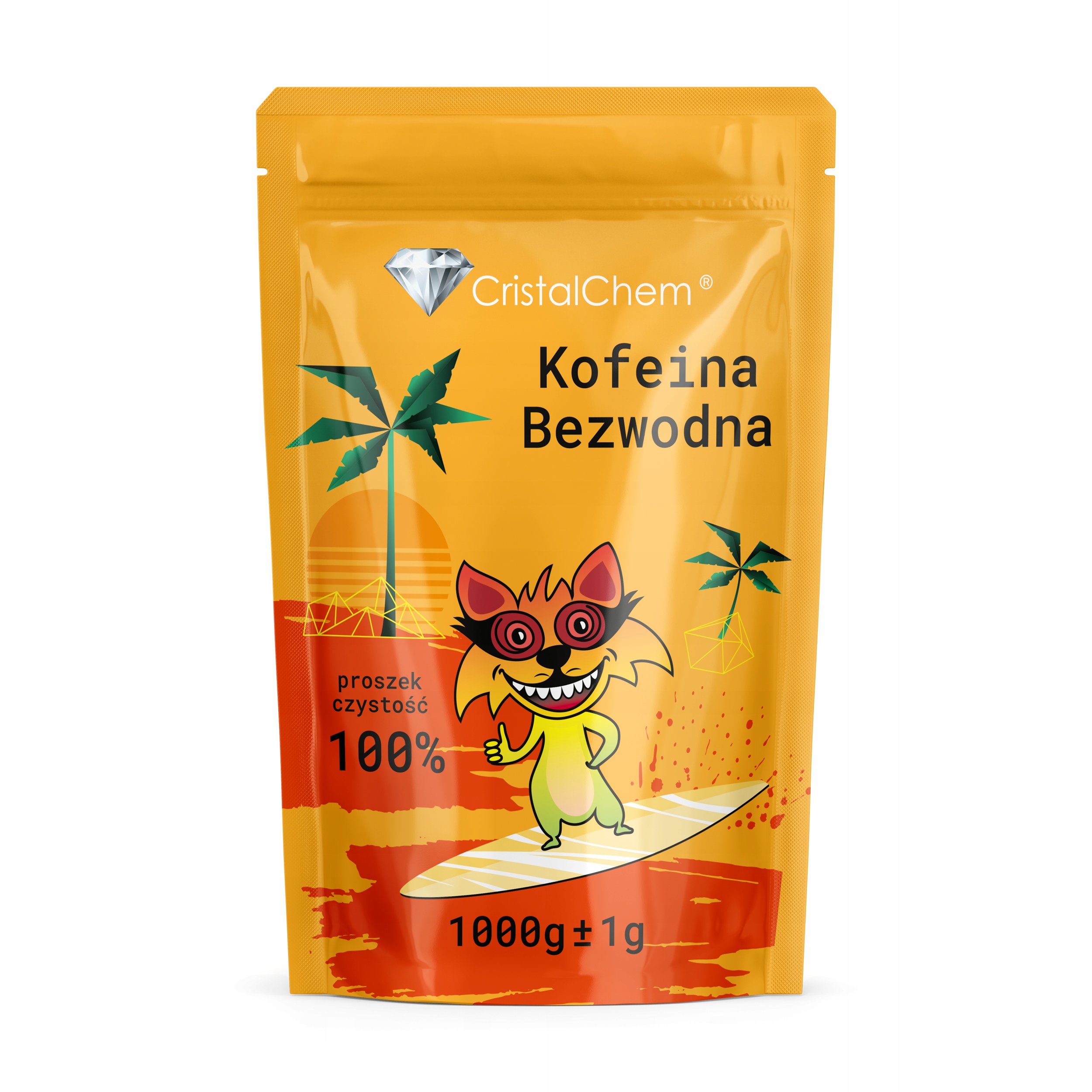 Kofein Bezvodý Prášek 100% 1000 g Čistá Kvalita Premium