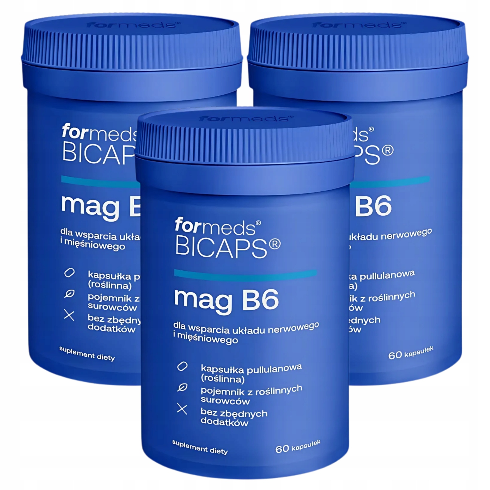 ForMeds Bicaps Mag B6 Hořčík Vitamín B6 Nervy Vibrace Očních Víček Stres 3x60k