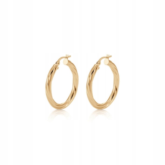 Náušnice Guess Hoops I Did It Again Kola Zatočená do velkých ocel zlatá kreol