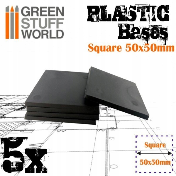 

Plastic Bases 50x50 mm podstawki pod figurki 5szt