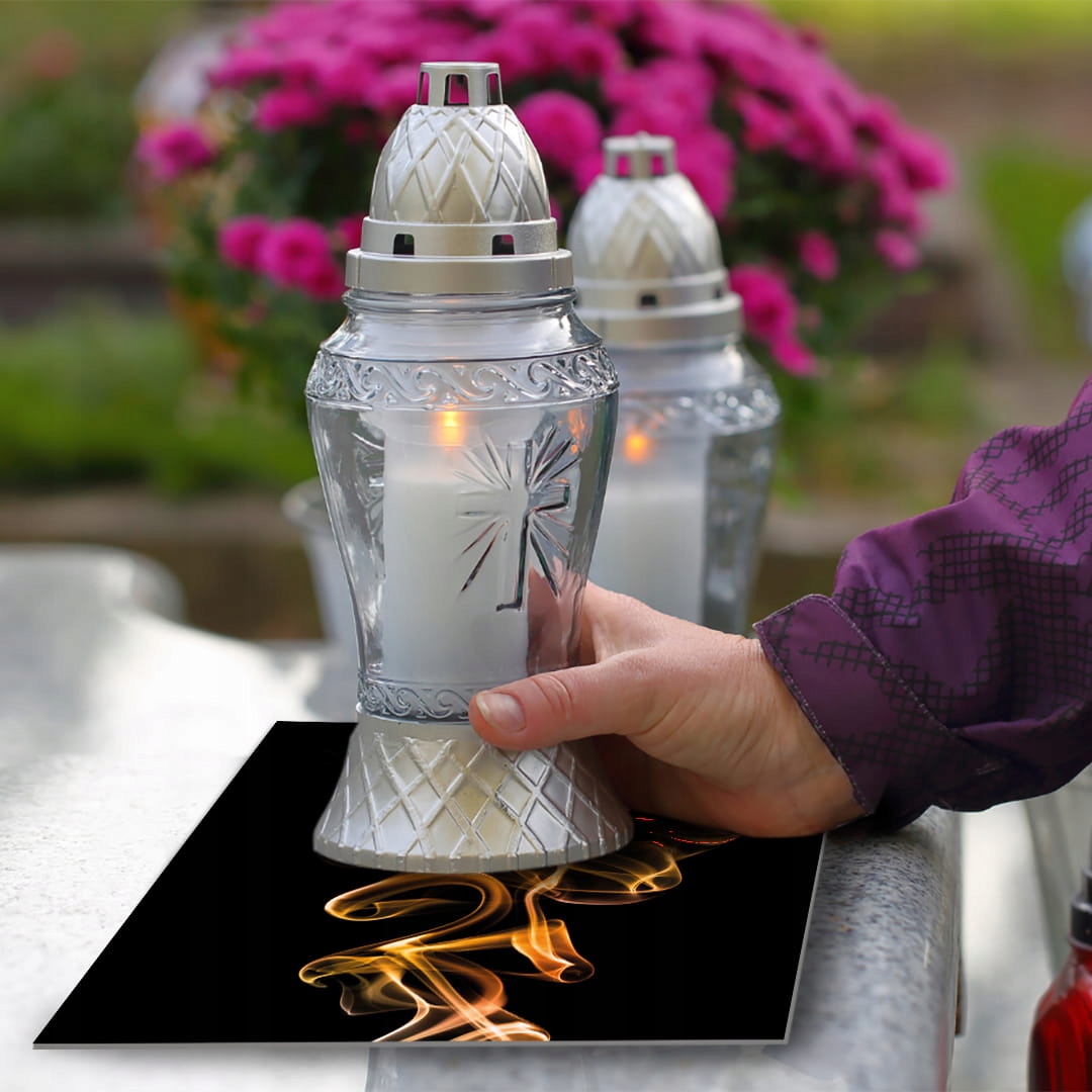 SZKLANA PODSTAWKA POD ZNICZE 60x30cm Miedź dym 68d Szerokość produktu 30 cm