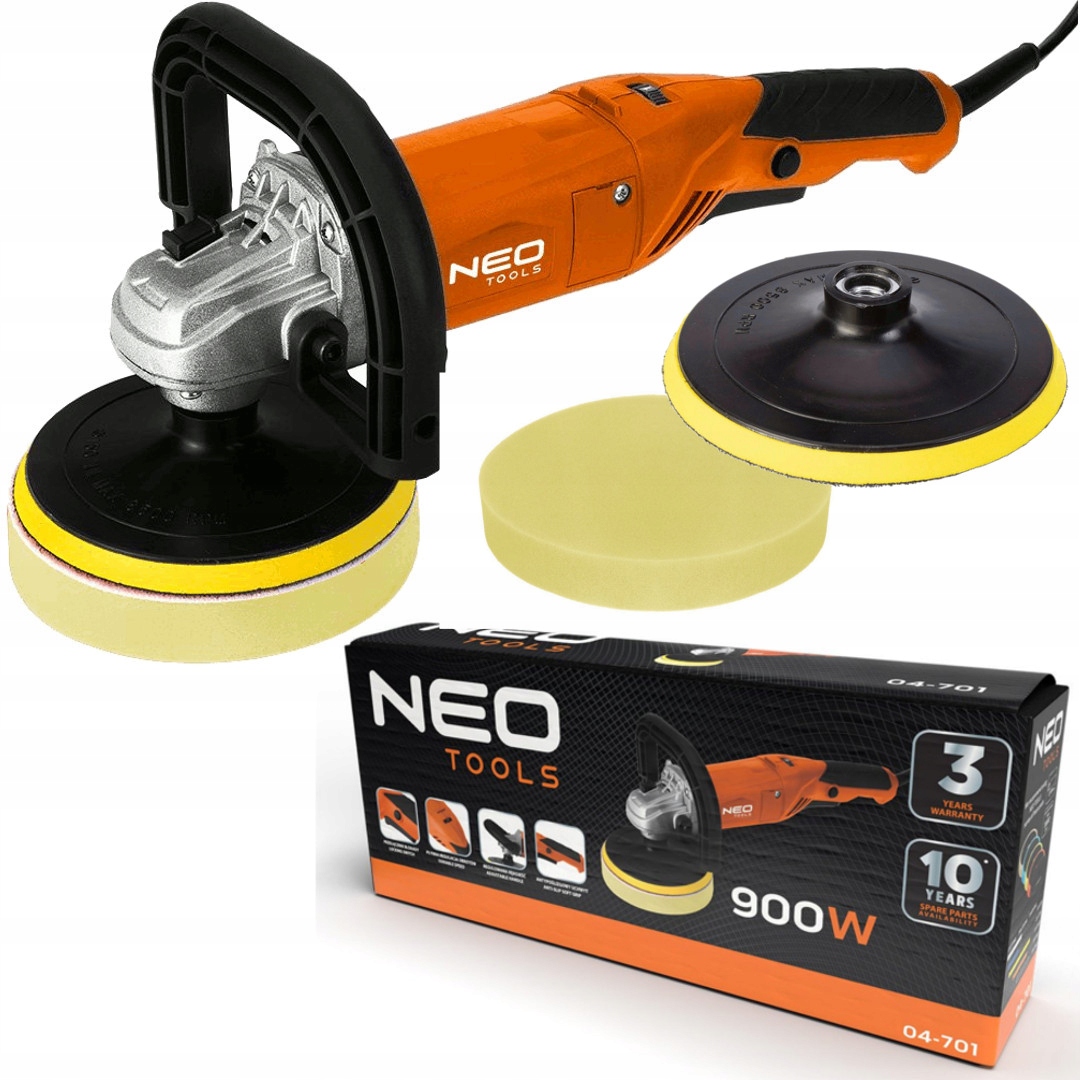 NEO POLERKA SAMOCHODOWA SZLIFIERKA 900W 150mm przewód 6m REGULACJA 04-701