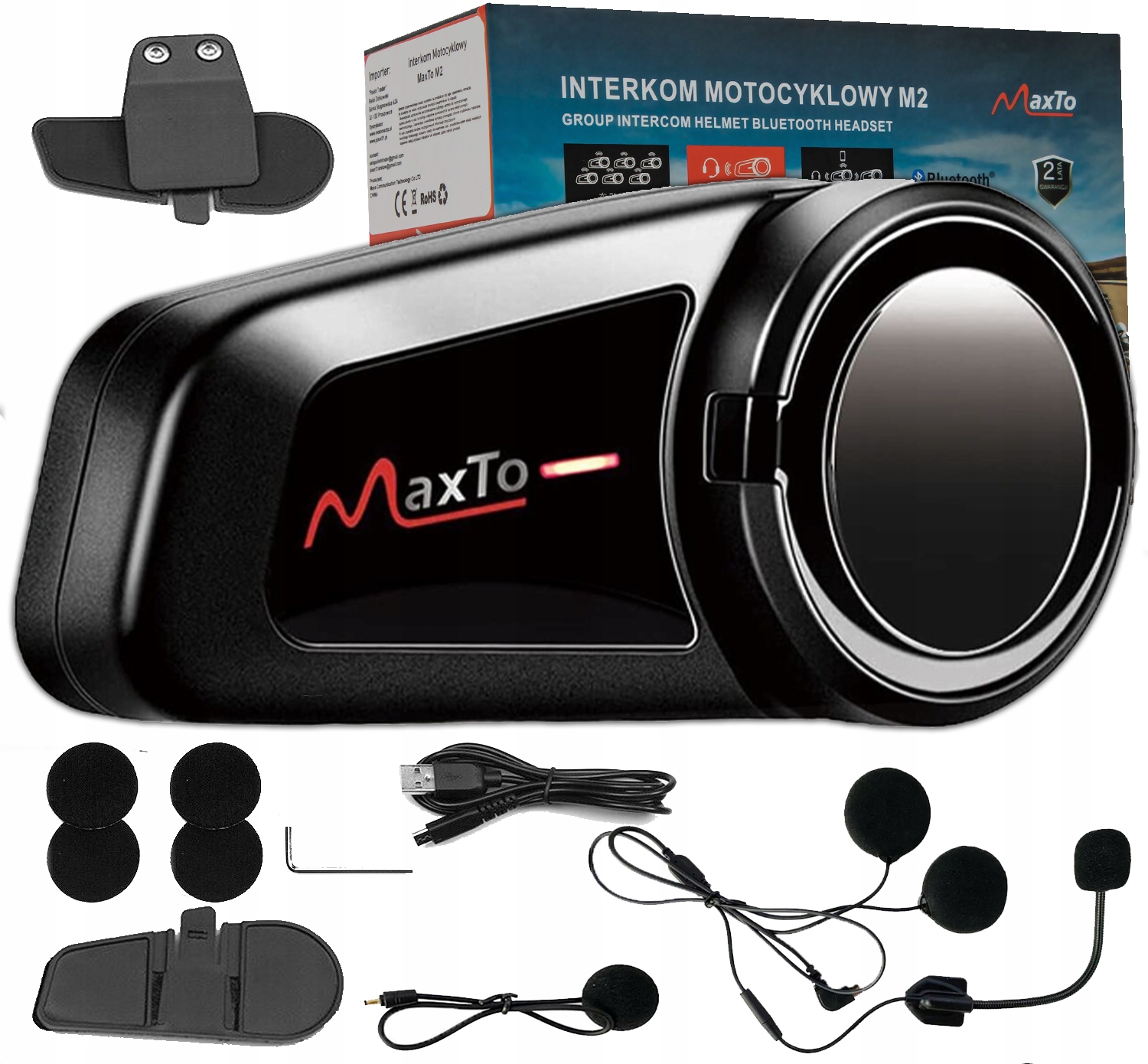 

Interkom Motocyklwy MaxTo M2 Gold Polski Lektor