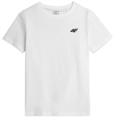 

T-shirt dziecięcy 4F JTSM002 bawełniany biały 122