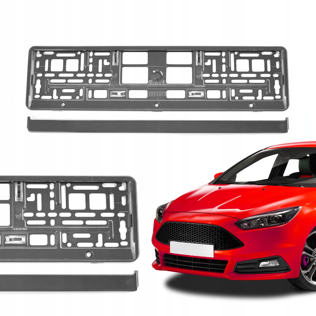 Ramka pod tablicę rejestracyjną z Atestem Pl De Ue czarna