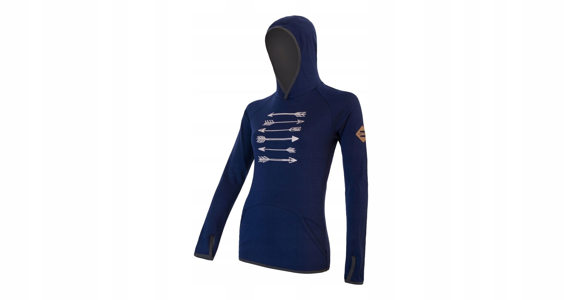 Sensor Merino Upper Arrows Dámská Mikina Klokanka Deep Blue Velikost Xl