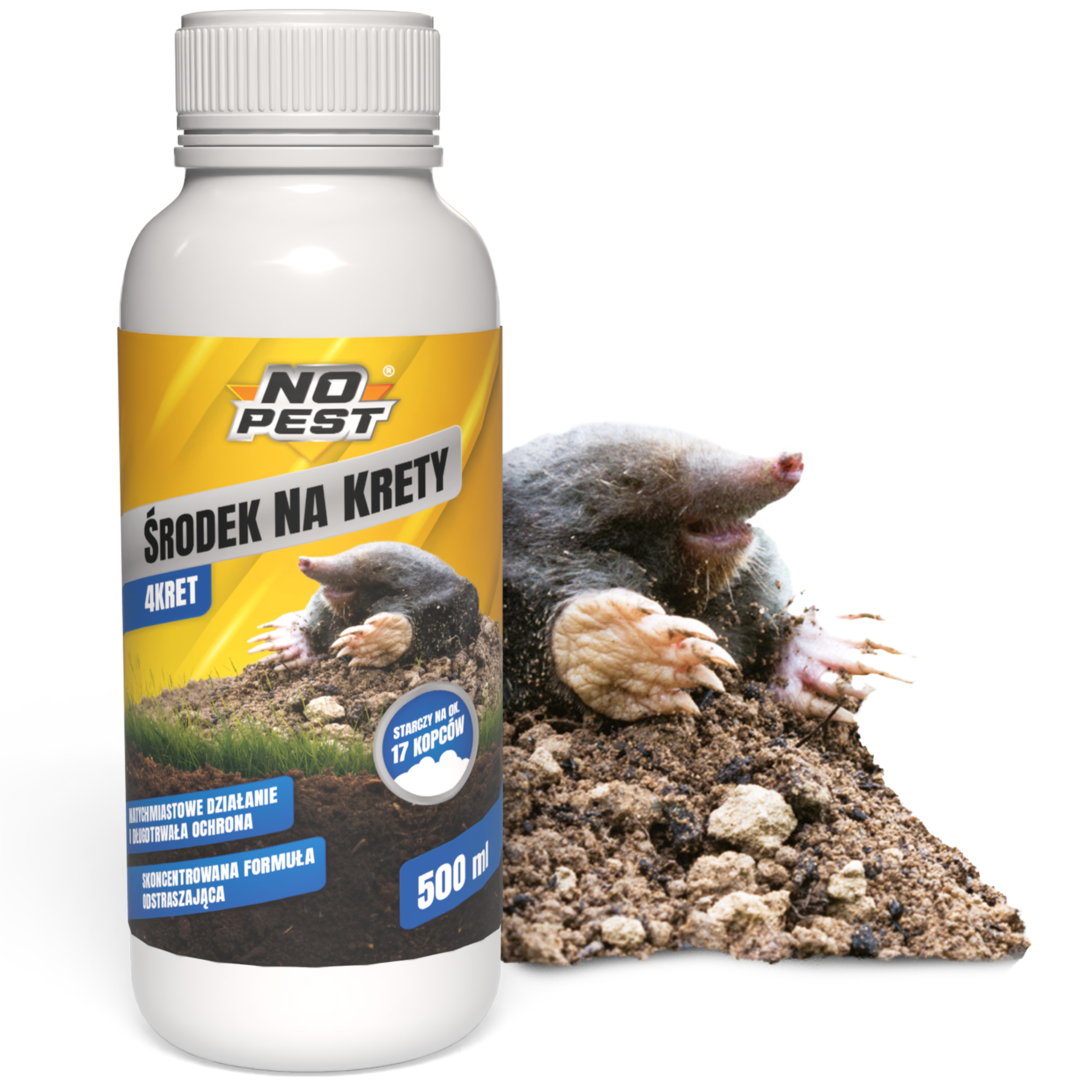 Abwehrmittel gegen Maulwurfswühle, Nagetiere, Barriere 4KRET, kein Schädling, 500 ml