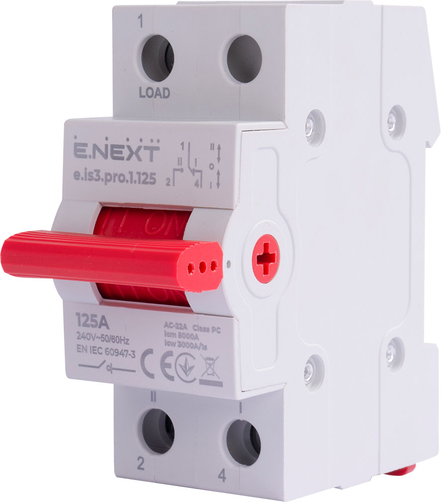 Přepínač na tři pozice 1-0-2 1p 125A 230V/240V