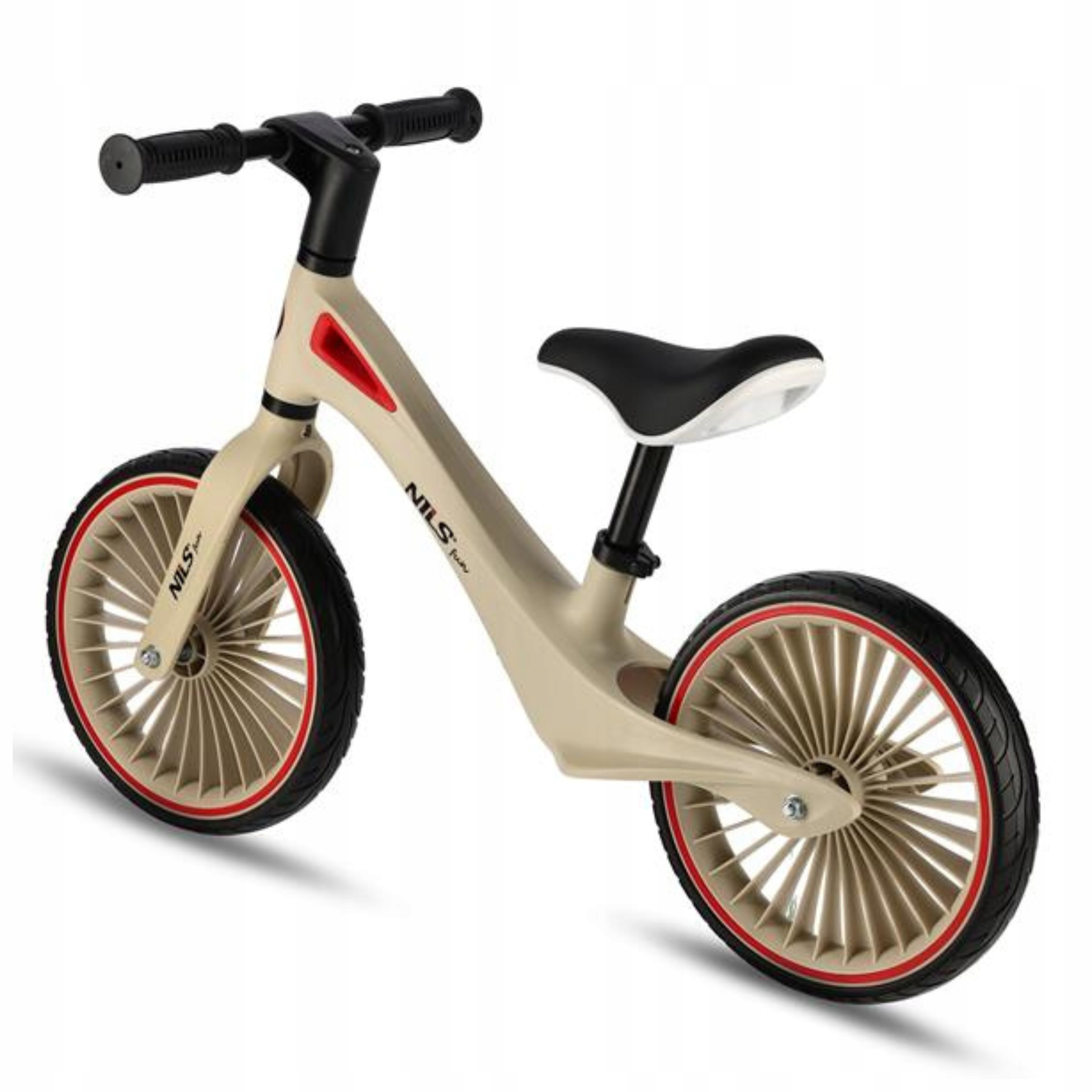 Biegowy rowerek dwukołowy dla dzieci beżowy Nils Fun RB138