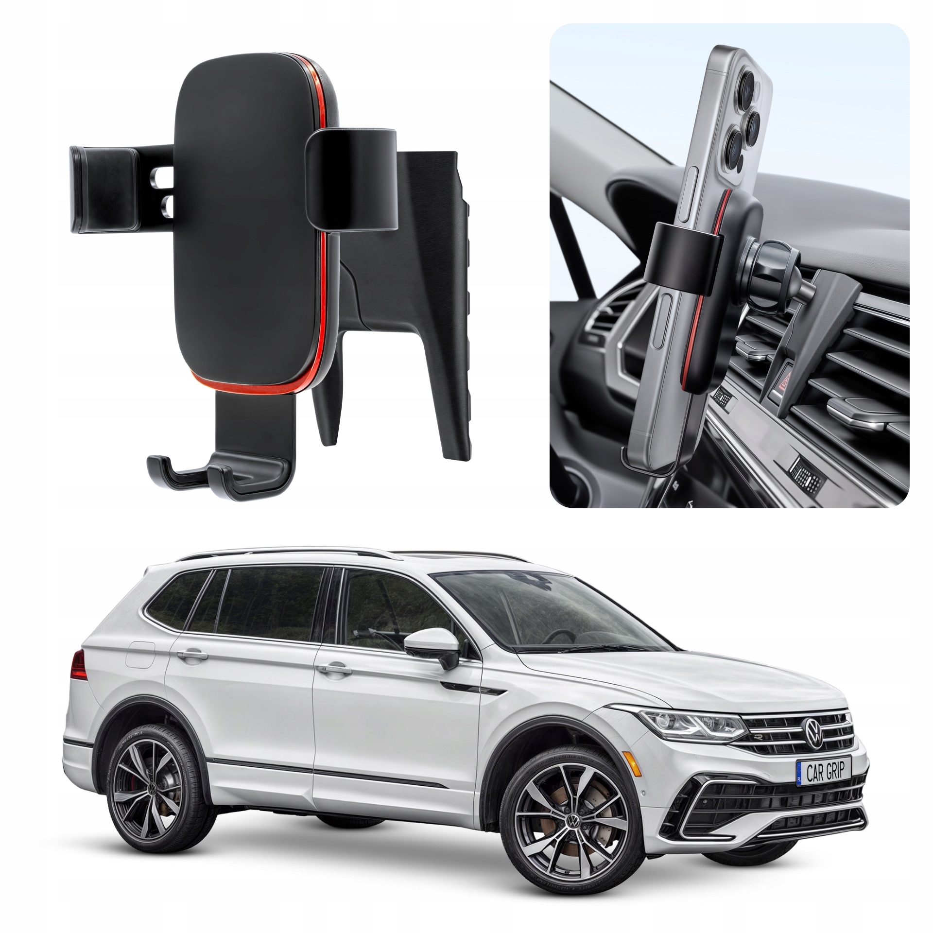 Uchwyt Grawitacyjny Premium dedykowany do Volkswagen Tiguan II 2 (2016-)