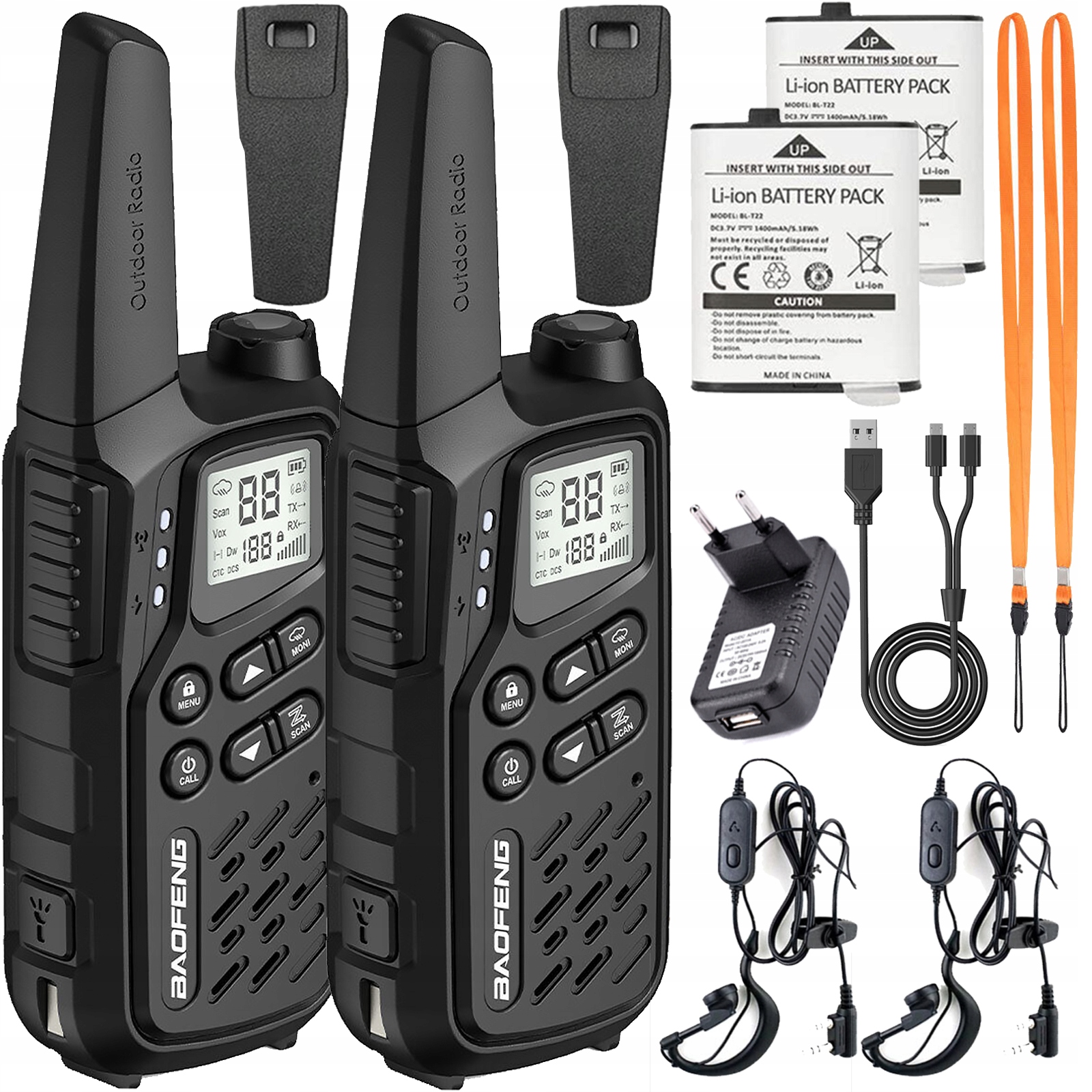 Baofeng BF-25E Krótkofalówka Duży Zasięg Podkanały Łoki Toki Usb-c Latarka
