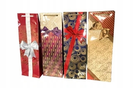 Torebka na butelkę urodzinowa KOKARDA TB 1szt.